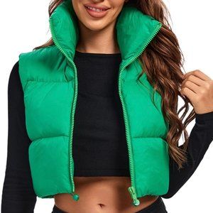Like New - Lightweight Zip Crop Puffer Vest